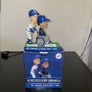 Pee Wee Reese & Roy Campanella Collectible Bobblehead - Blue and White